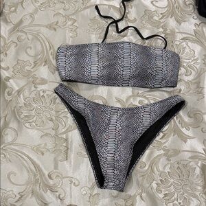 Snakeskin Print Bikini Set